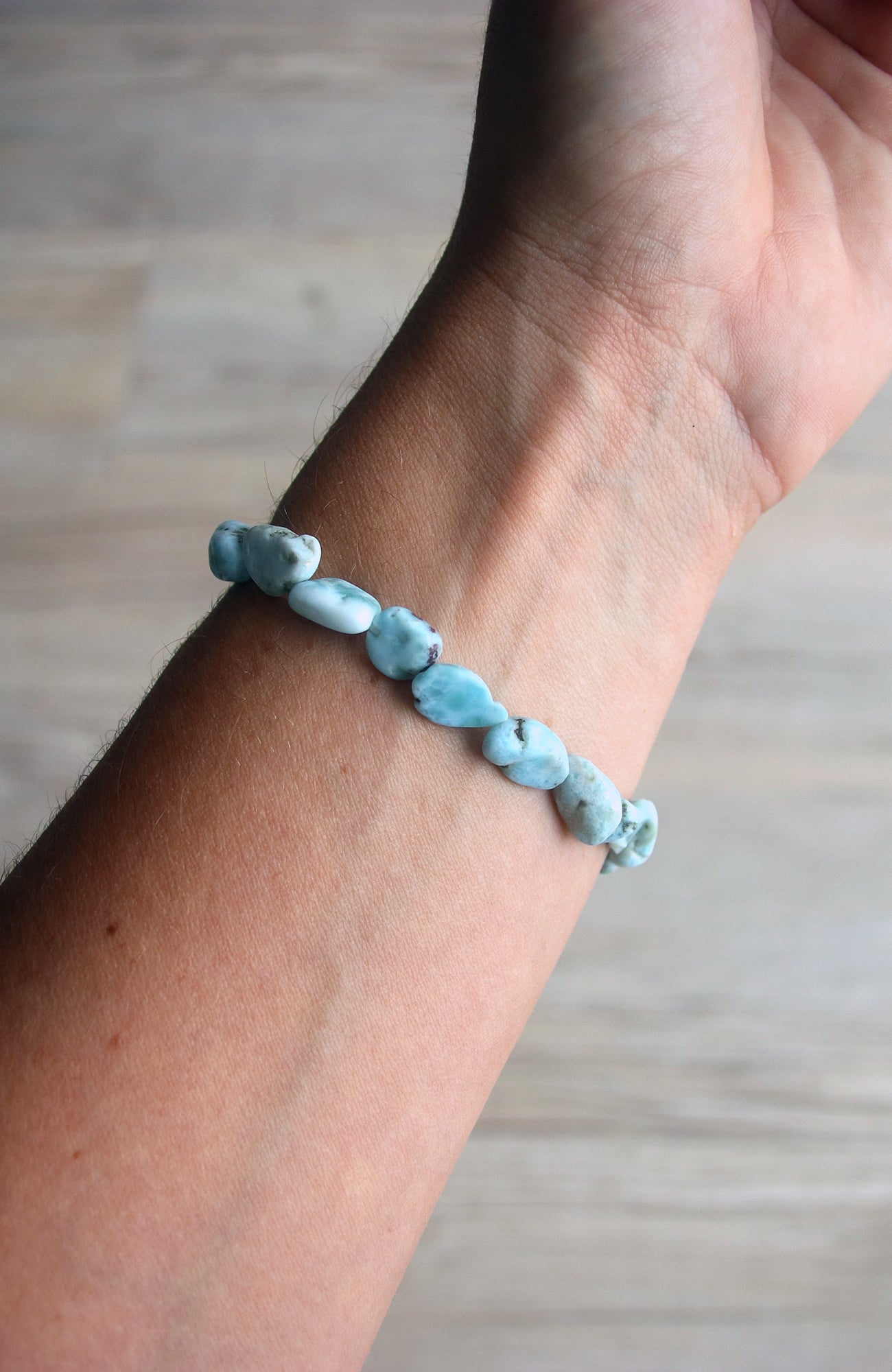 Larimar Nugget Bead (8-10mm) Bracelet 334